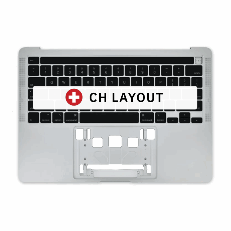 topcase macbook pro 13 a2289 mid 2020 silver layout ch