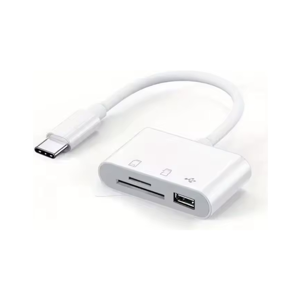 USB-C-Adapter mit SD- und microSD-Kartenleser und USB-3.0-Anschluss